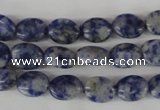 COV10 15.5 inches 8*10mm oval blue spot gemstone beads wholesale