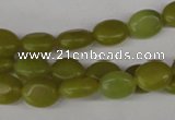COV28 15.5 inches 8*10mm oval Korean jade gemstone beads wholesale