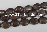 COV32 15.5 inches 8*10mm oval Chinese snowflake obsidian beads wholesale