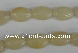 COV68 15.5 inches 10*14mm oval yellow jade beads wholesale