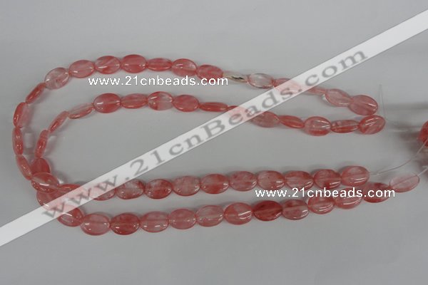 COV91 15.5 inches 10*14mm oval cherry quartz beads wholesale