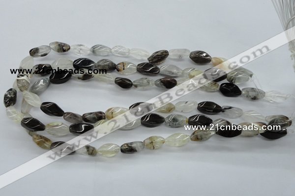 COZ15 15.5 inches 8*16mm twisted rice opal quartz beads wholesale