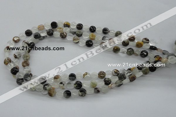 COZ17 15.5 inches 8mm flat round opal quartz beads wholesale