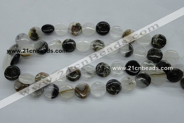 COZ19 15.5 inches 16mm flat round opal quartz beads wholesale