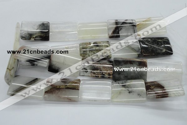 COZ29 15.5 inches 25*35mm flat tube opal quartz beads wholesale