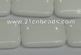 CPB124 15.5 inches 22*30mm rectangle white porcelain beads wholesale