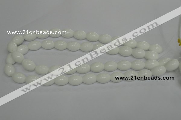 CPB17 15.5 inches 10*14mm rice white porcelain beads wholesale