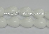 CPB22 15.5 inches 10*14mm teardrop white porcelain beads wholesale