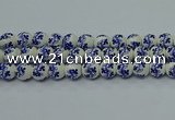 CPB514 15.5 inches 12mm round Painted porcelain beads