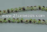 CPB665 15.5 inches 14mm round Painted porcelain beads