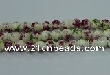 CPB702 15.5 inches 8mm round Painted porcelain beads