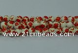 CPB762 15.5 inches 8mm round Painted porcelain beads