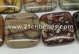 CPJ07 15.5 inches 25*25mm square picasso jasper beads wholesale