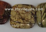 CPJ363 15.5 inches 30*30mm square picasso jasper gemstone beads