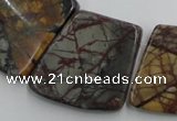 CPJ379 Top drilled 18*25mm - 26*32mm trapezoid picasso jasper beads