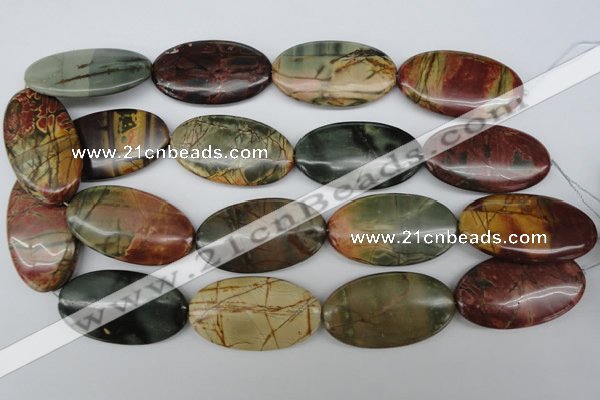 CPJ408 15 inches 25*45mm oval picasso jasper gemstone beads