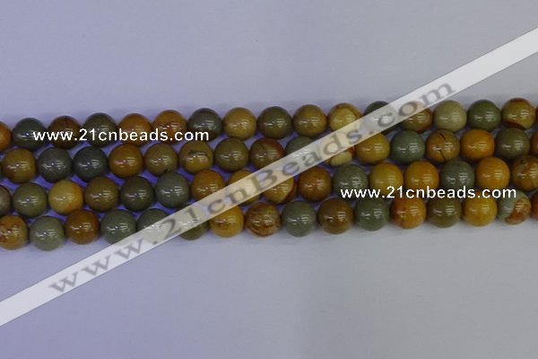 CPJ454 15.5 inches 12mm round wildhorse picture jasper beads