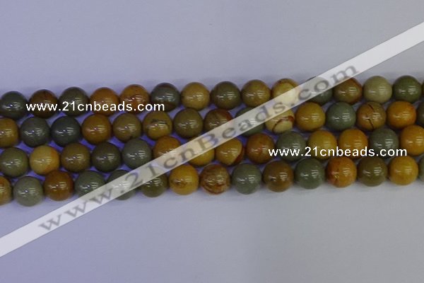 CPJ455 15.5 inches 14mm round wildhorse picture jasper beads