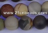CPJ515 15.5 inches 14mm round matte polychrome jasper beads wholeasle