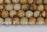 CPJ556 15.5 inches 6mm faceted round picture jasper beads