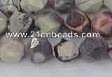 CPJ622 15.5 inches 10mm faceted nuggets purple striped jasper beads