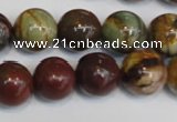 CPJ64 15.5 inches 14mm round picasso jasper gemstone beads