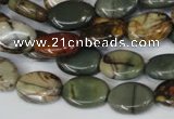 CPJ83 15.5 inches 10*14mm oval picasso jasper gemstone beads