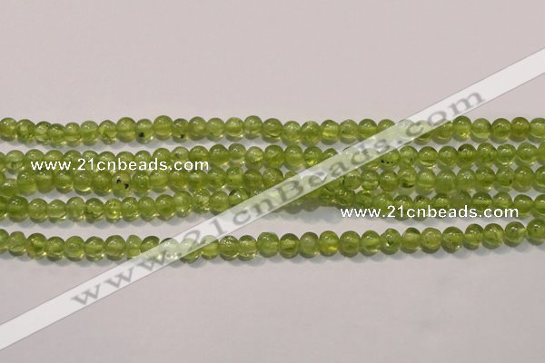 CPO102 15 inches 4mm round natural peridot beads wholesale