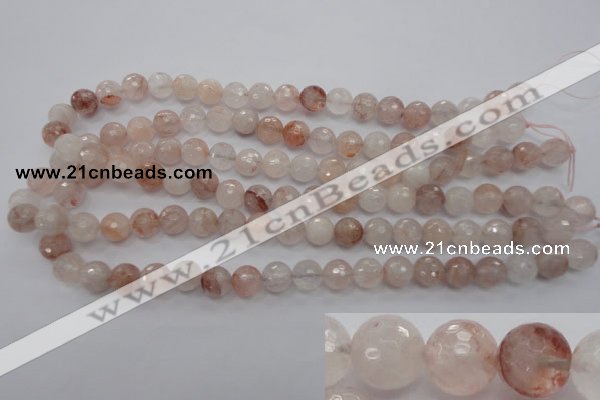 CPQ204 15.5 inches 10mm faceted round natural pink quartz beads