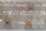 CPQ210 15.5 inches 4*6mm faceted rondelle natural pink quartz beads