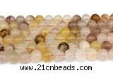 CPQ360 15.5 inches 4mm round pink & yellow quartz gemstone beads