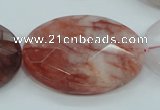 CPQ65 15.5 inches 30*40mm faceted oval natural pink quartz beads