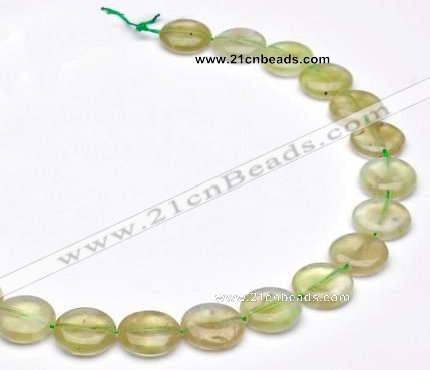 CPR09 A grade 16mm flat round natural prehnite gemstone beads