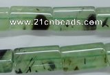 CPR245 15.5 inches 12*22mm flat tube natural prehnite beads wholesale