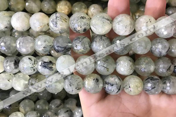 CPR355 15.5 inches 14mm faceted round prehnite beads wholesale