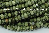 CPS51 15.5 inches 4*6mm faceted rondelle green peacock stone beads