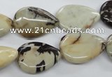 CPT05 15.5 inches 15*20mm flat teardrop zebra picture jasper beads