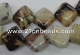 CPT06 15.5 inches 12*12mm diamond zebra picture jasper gemstone beads