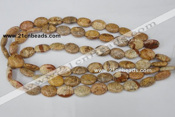 CPT251 15.5 inches 13*18mm oval picture jasper beads wholesale