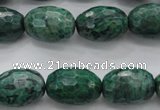 CPT305 15.5 inches 13*18mm faceted rice green picture jasper beads