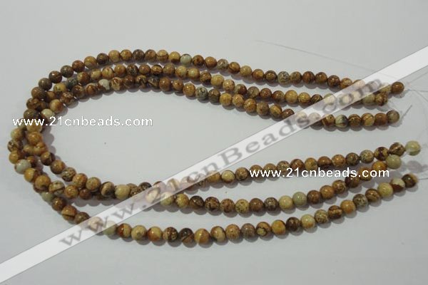CPT451 15.5 inches 6mm round picture jasper beads wholesale