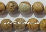 CPT457 15.5 inches 18mm round picture jasper beads wholesale