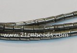 CPY125 15.5 inches 4*6mm tube pyrite gemstone beads wholesale