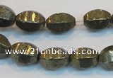 CPY145 15.5 inches 10*14mm rice pyrite gemstone beads wholesale