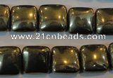 CPY318 15.5 inches 14*14mm square pyrite gemstone beads wholesale