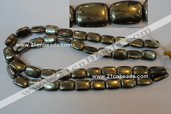 CPY323 15.5 inches 13*18mm rectangle pyrite gemstone beads wholesale