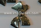CPY369 15.5 inches 20*27mm bowknot pyrite gemstone beads wholesale