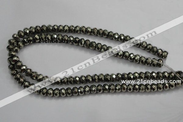 CPY39 16 inches 3*6mm faceted rondelle pyrite gemstone beads wholesale