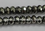 CPY40 16 inches 4*8mm faceted rondelle pyrite gemstone beads wholesale