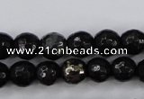 CPY501 15.5 inches 6mm faceted round natural chalcopyrite beads
